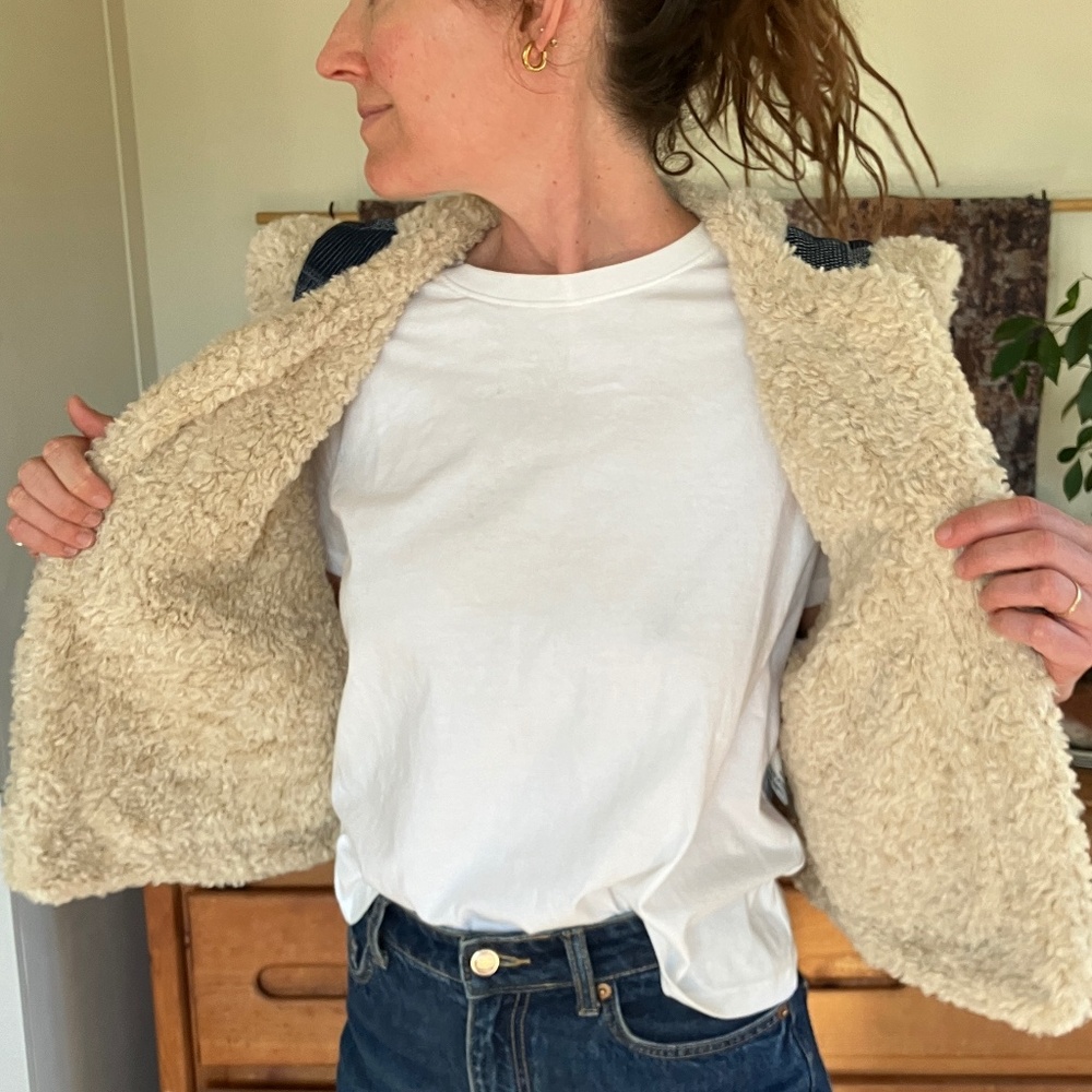 Amente indigo Japanese boro patchwork Vest - Picture 6 of 11